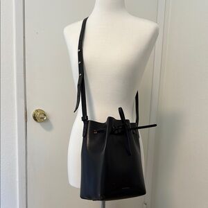 Mansur Gavriel Black Mini Bucket Bag, Blush